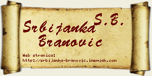 Srbijanka Branović vizit kartica